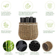 Load image into Gallery viewer, Bamboo Charcoal Strips with Straw Woven Basket, Green Valley Air Purification Activated Carbon