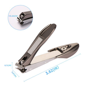 Nail Clipper, MANTIS Heavy Duty Deluxe Nail Trimmer, Large, Black, Stainless Steel [Pack of 1]