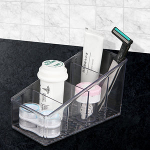 Roselife Bathroom Storage Series, 4 Grid Organizer Box, PET Material, Clear