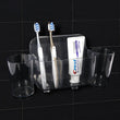 Load image into Gallery viewer, Sticky Toothbrush Center w/ Two Cup, ROSELIFE Toothbrush Storage Tray, Magic Stick Installation, Punchless, Clear