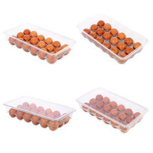 Egg Holder for Refrigerator, ROSELIFE Acrylic Egg Storage Container for Fridge, Stackable Tray Holds 18 Eggs, Clear