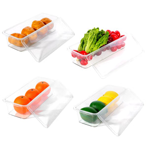 Storage box with lid for fruits and vegetable set 12.6"x4.9x"3.2" Clear
