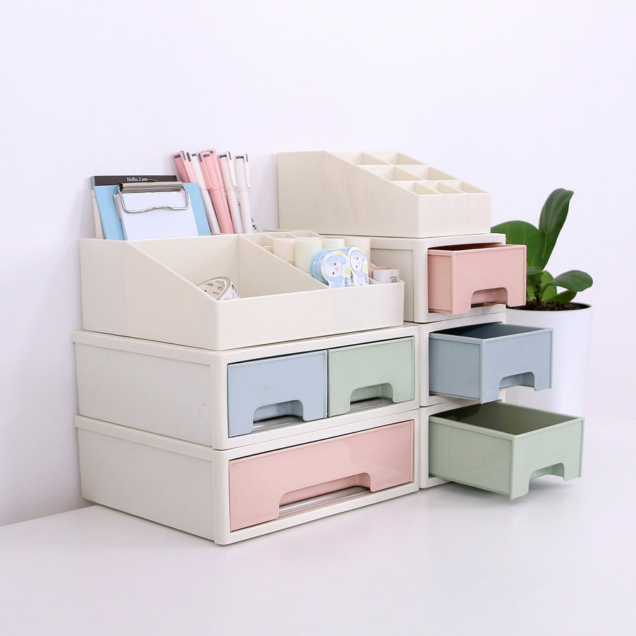 Stationery Organizer Box, Roselife Multifunctional Desk Storage Box Set, [TAD-06] w/ 4 Drawers + 16 Slots