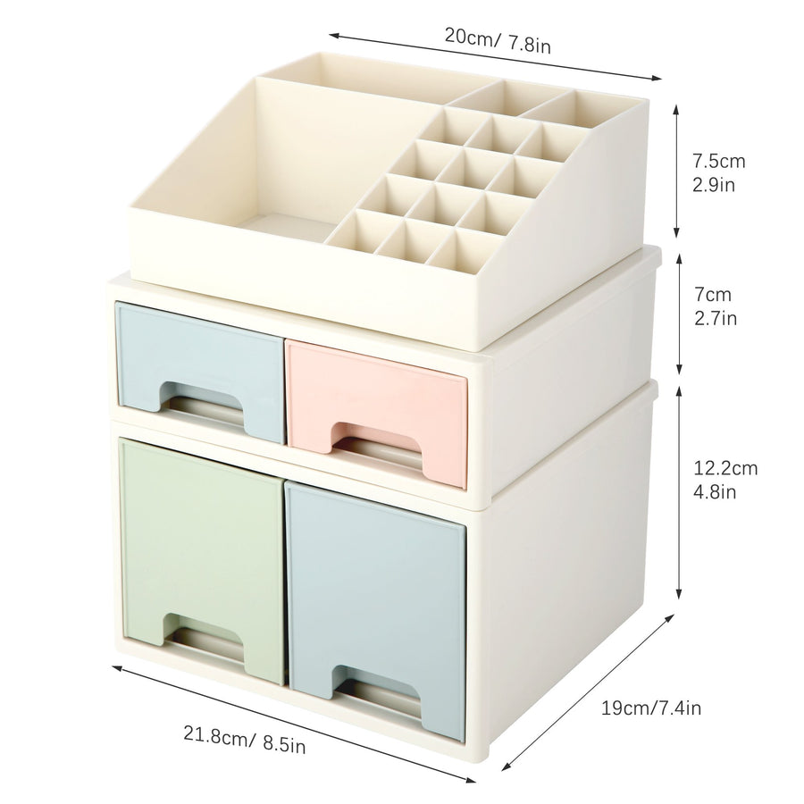 Stationery Organizer Box, Roselife Multifunctional Desk Storage Box Set, [TAD-06] w/ 4 Drawers + 16 Slots
