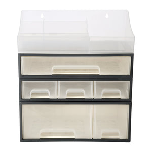Organize storage box for multi-scene use, ROSELIFE [TDBC] Desktop Organizer, 4 Pieces, 6 Drawers, 5 Slots, Transparent