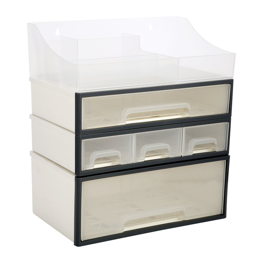 Organize storage box for multi-scene use, ROSELIFE [TFBC] Desktop Organizer, 4 Pieces, 5 Drawers, 5 Slots, Transparent
