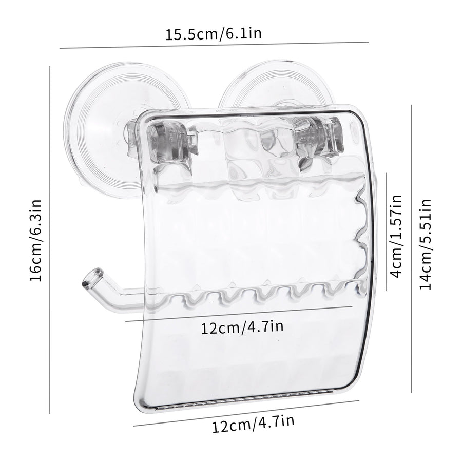 Suction Toilet Paper Holder, ROSELIFE Suction Tissue Holder, No Drilling, Screw-free, Clear
