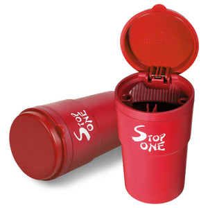 STOP ONE Car Ashtray, Portable Ashtray, CA-101 Large Auto Ash Tray with Lid and Led, Red