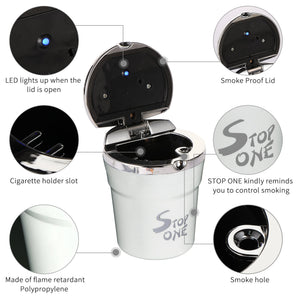 ashtray and cigarette control 2-Pack Push-Down Spinning Metal Press-Lid Ash Holder, Black Made of exquisite craftsmanship STOP ONE CA-511 Portable Car