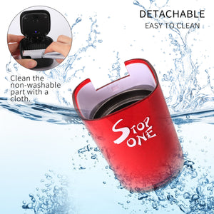 STOP ONE Car Ashtray, Portable Ashtray, CA-521 Auto Ash Tray with Lid and Led, Red