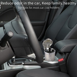 STOP ONE Car Ashtray, Portable Ashtray, CA-541 Auto Ash Tray with Lid and Led, Silver