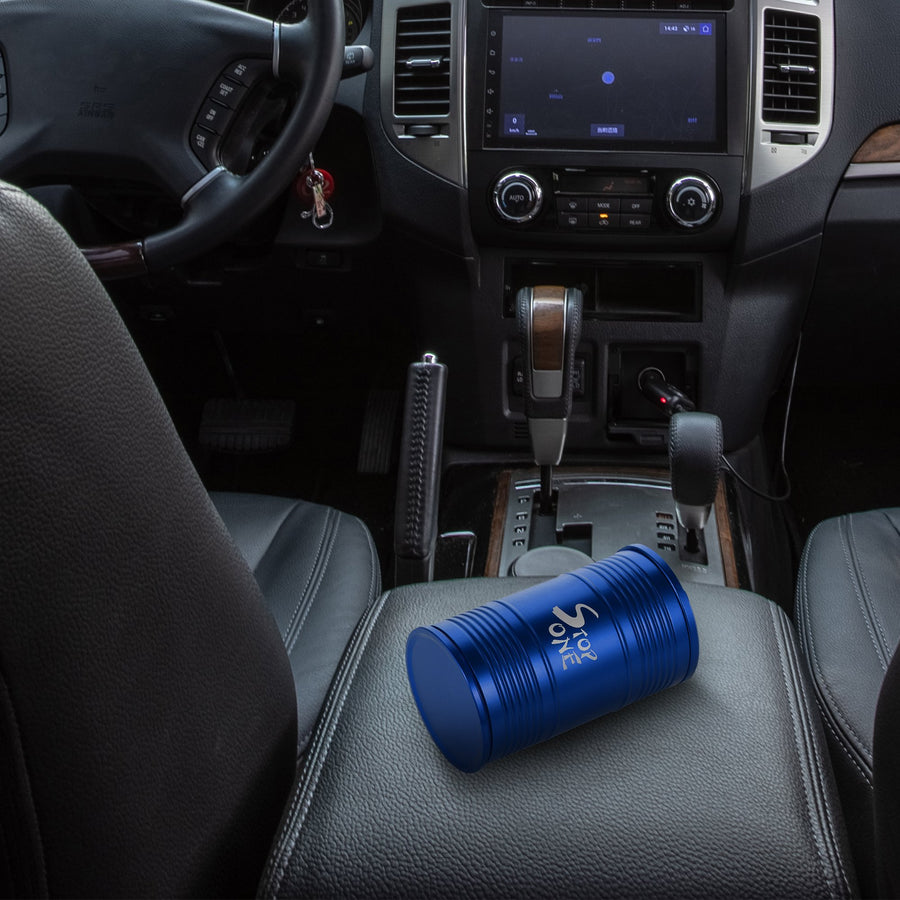 STOP ONE CA-AL1 Portable Car Ashtray with Lid, Blue