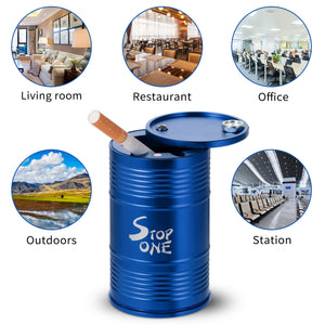 STOP ONE CA-AL1 Portable Car Ashtray with Lid, Blue