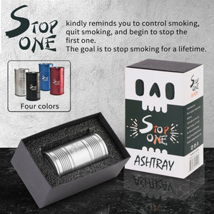 STOP ONE CA-AL1 Portable Car Ashtray with Lid, Blue