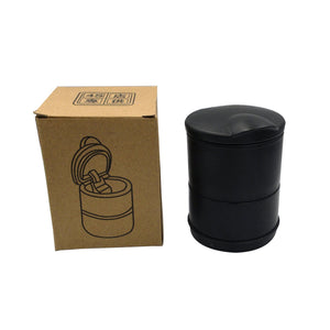 Portable Car Ashtray with Lid and LED Flame-Retardant Polypropylene Ashtray for Car Indoor or Outdoor Black