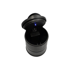 Portable Car Ashtray with Lid and LED Flame-Retardant Polypropylene Ashtray for Car Indoor or Outdoor Black