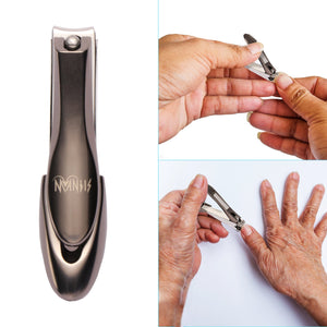 Nail Clipper, MANTIS Heavy Duty Deluxe Nail Trimmer, Large, Black, Stainless Steel [Pack of 1]