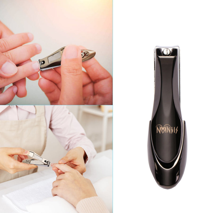 Nail Clippers, MANTIS Heavy Duty Deluxe Nail Trimmers, Small and Large Kit, Black, Carbon Steel [Pack of 2]