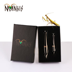 Nail Clippers, MANTIS Heavy Duty Deluxe Nail Trimmers, Small and Large Kit, Black, Carbon Steel [Pack of 2]