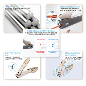 Nail Clipper, MANTIS Heavy Duty Deluxe Nail Trimmer, Small, Champagne, Stainless Steel [Pack of 1]