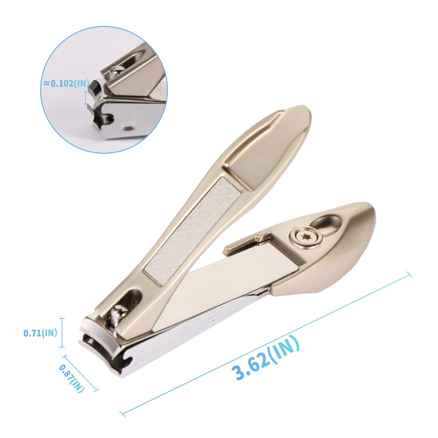 Nail Clipper, MANTIS Heavy Duty Deluxe Nail Trimmer, Large, Champagne, Stainless Steel [Pack of 1]