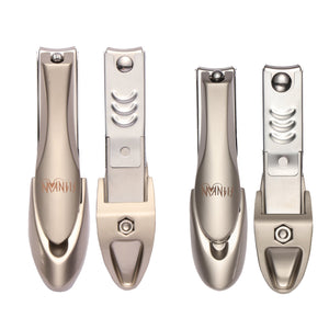 Nail Clipper, MANTIS Heavy Duty Deluxe Nail Trimmers, Small and Large Kit, Champagne, Stainless Steel [Pack of 2]