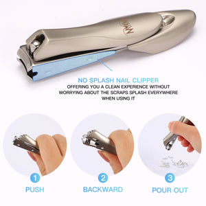 Nail Clipper, MANTIS Heavy Duty Deluxe Nail Trimmers, Small and Large Kit, Champagne, Stainless Steel [Pack of 2]