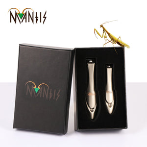Nail Clipper, MANTIS Heavy Duty Deluxe Nail Trimmers, Small and Large Kit, Champagne, Stainless Steel [Pack of 2]