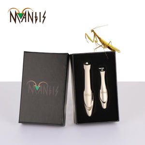 Nail Clippers, MANTIS Heavy Duty Deluxe Nail Trimmers, Small and Large Kit, Champagne, Carbon Steel [Pack of 2]