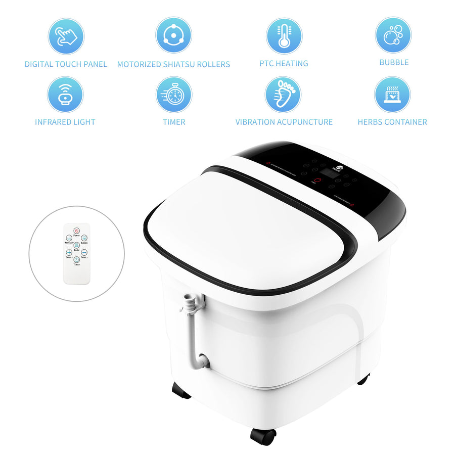 Foot Spa Bath Massager, MASAG A30 Foot Spa Bucket with Touch Digital Control Panel, Motorized Rollers, All In One for Foot Stress Relief