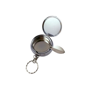 STOP ONE Mini Ashtray, Portable Ashtray,  Pocket Ashtray, Zinc Alloy Material, Capacity 6 Pcs Butts for Travel and Outdoors Sliver