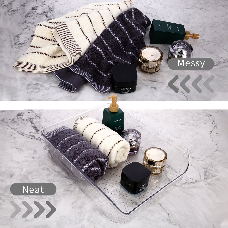 Roselife Bathroom Storage Series, Organizer Box for Hand Towels,Hair Accessories, Facial Cream, etc, Clear