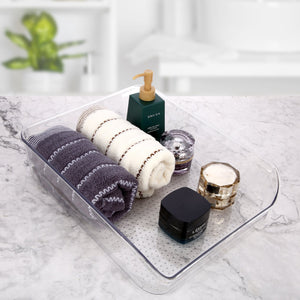 Roselife Bathroom Storage Series, Organizer Box for Hand Towels,Hair Accessories, Facial Cream, etc, Clear