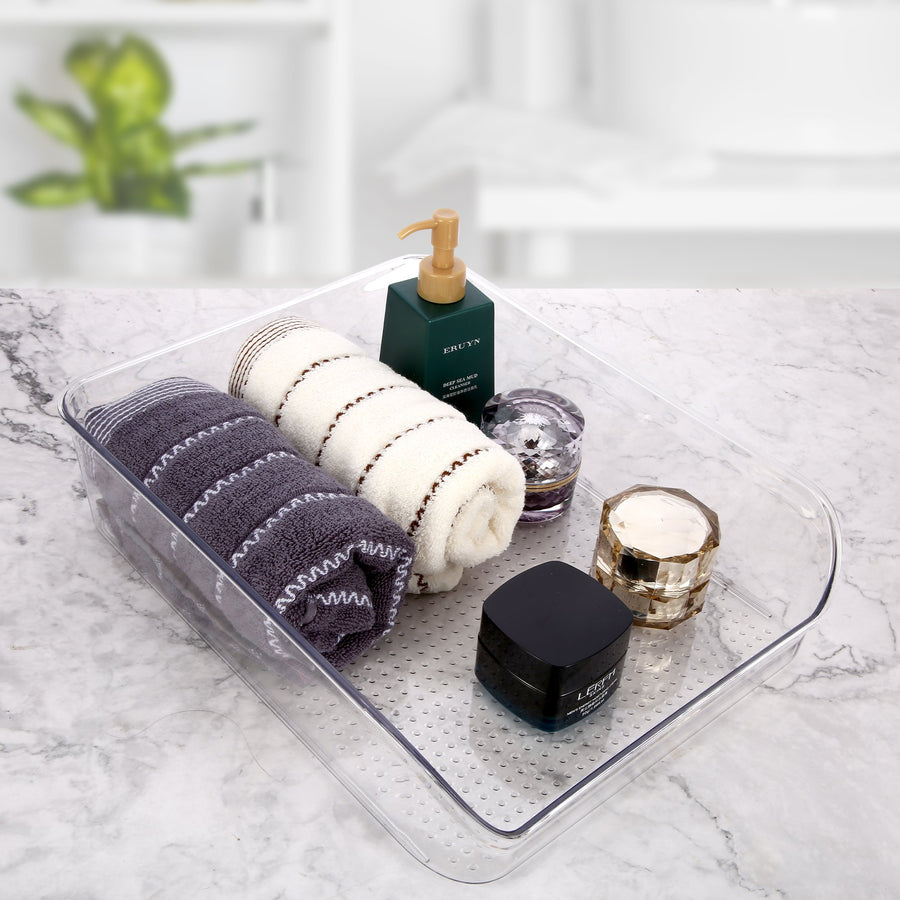 Roselife Bathroom Storage Series, Organizer Box for Hand Towels,Hair Accessories, Facial Cream, etc, Clear