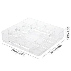 Vanity Tray, 13-Compartment Stacking Jewelry Tray, ROSELIFE Acrylic  Jewelry Ring Dish Holder, Transparent