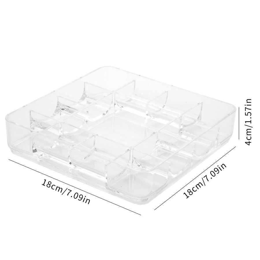 Vanity Tray, 13-Compartment Stacking Jewelry Tray, ROSELIFE Acrylic  Jewelry Ring Dish Holder, Transparent