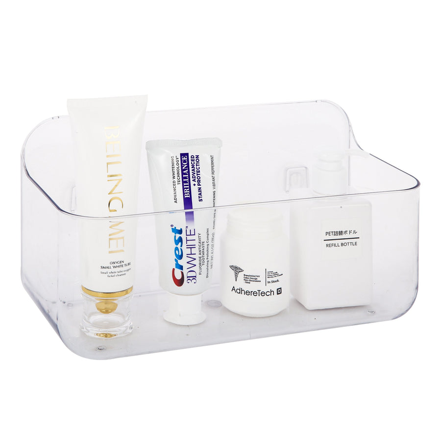 Sticky Basket, Sticky Shelf, ROSELIFE Bar Storage Tray, Magic Stick Installation, Punchless, Clear, Large