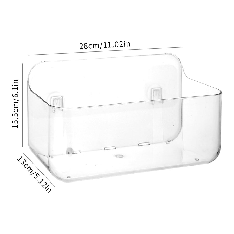 Sticky Basket, Sticky Shelf, ROSELIFE Bar Storage Tray, Magic Stick Installation, Punchless, Clear, Large