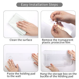 Sticky Basket, Sticky Shelf, ROSELIFE Bar Storage Tray, Magic Stick Installation, Punchless, Clear, Large