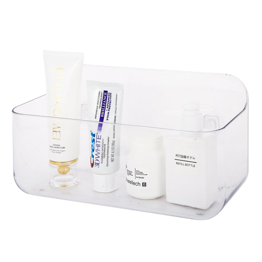 Sticky Basket, Sticky Shelf, ROSELIFE Bar Storage Tray, Magic Stick Installation, Punchless, Clear, Large