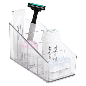 Roselife Bathroom Storage Series, 4 Grid Organizer Box, PET Material, Clear