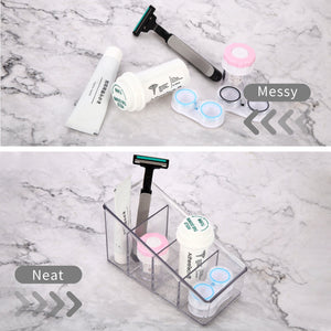 Roselife Bathroom Storage Series, 4 Grid Organizer Box, PET Material, Clear
