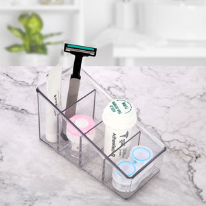 Roselife Bathroom Storage Series, 4 Grid Organizer Box, PET Material, Clear