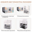 Load image into Gallery viewer, Cosmetic Storage Organizer, Makeup Case, ROSELIFE [TAB] 3 Pieces Kit Jewelry Display, 4 Drawers, 16 Slots, Detachable, Clear
