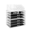 Load image into Gallery viewer, Cosmetic Storage Organizer, Makeup Case, ROSELIFE [TEC] 3 Pieces Kit Jewelry Display, 7 Drawers, 16 Slots, Detachable, Clear
