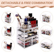 Load image into Gallery viewer, Cosmetic Storage Organizer, Makeup Case, ROSELIFE [TFD] 3 Pieces Kit Jewelry Display, 7 Drawers, 16 Slots, Detachable, Clear
