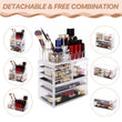 Load image into Gallery viewer, Cosmetic Storage Organizer, Makeup Case, ROSELIFE [TGA] 3 Pieces Kit Jewelry Display, 6 Drawers, 16 Slots, Detachable, Clear
