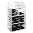 Load image into Gallery viewer, Cosmetic Storage Organizer, Makeup Case, ROSELIFE [TGCA] 4 Pieces Kit Jewelry Display, 9 Drawers, 16 Slots, Detachable, Clear
