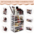 Load image into Gallery viewer, Cosmetic Storage Organizer, Makeup Case, ROSELIFE [TGCA] 4 Pieces Kit Jewelry Display, 9 Drawers, 16 Slots, Detachable, Clear
