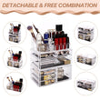Load image into Gallery viewer, Cosmetic Storage Organizer, Makeup Case, ROSELIFE [TGD] 3 Pieces Kit Jewelry Display, 7 Drawers, 16 Slots, Detachable, Clear
